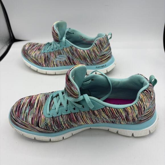 Skechers Lite Weight Shoes Womens Size 10 Multicolor Flex Sole Memory Foam Sneak - Picture 8 of 9